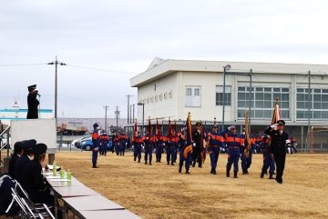 写真：飛島村観閲式